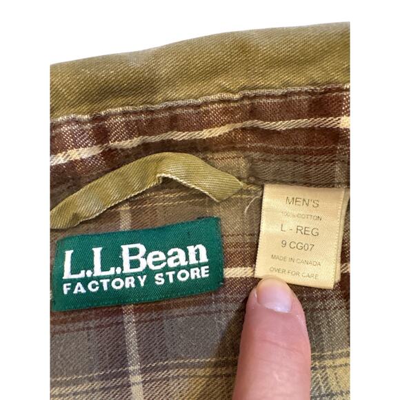 LL Bean Hurricane Shirt Mens Sz Large Green Shacket Fleece Lined Made in Canada - Picture 4 of 9